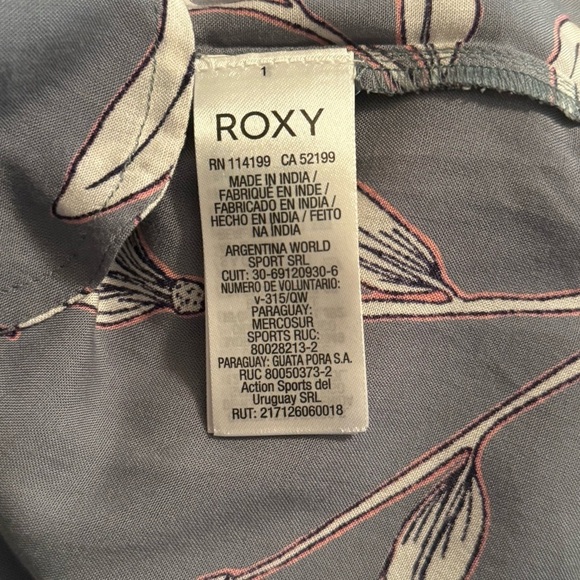 Roxy Rivello With You Sleeveless Floral Wrap Dress Women’s Size S Gray Ruffle - Picture 9 of 13